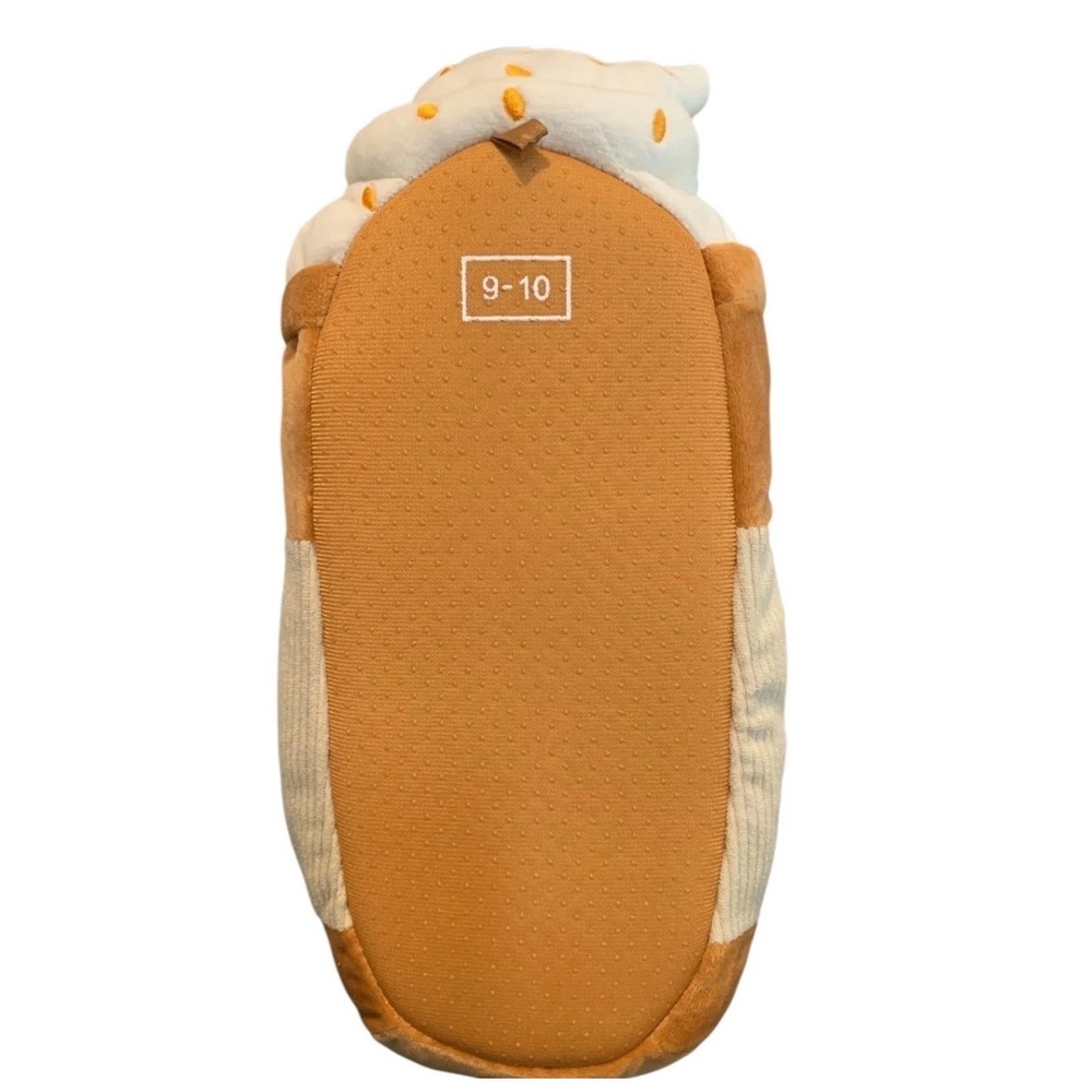 Feetmoji Pumpkin Spice Latte Plush Slippers Womens 9-10 Coffee - Picture 5 of 7